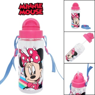 Bidon butelka na wodę ze słomką i paskiem Tritan Myszka Minnie 500ml