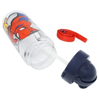 Bidon butelka na wodę ze słomką i paskiem Tritan Spiderman
