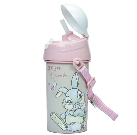 Bidon na wodę ze słomką Bambi Disney Classic pasek 500 ml