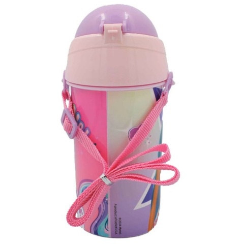 Bidon na wodę ze słomką Barbie z jednorożcem z paskiem 500 ml