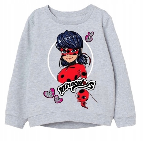 Bluza BIEDRONKA I CZARNY KOT bluza dresowa dziewczęca dziecięca 110