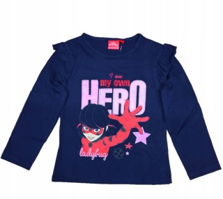 Bluzka t-shirt BIEDRONKA I CZARNY KOT 104