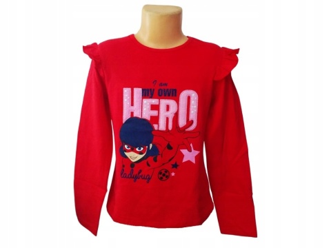 Bluzka t-shirt BIEDRONKA I CZARNY KOT 116