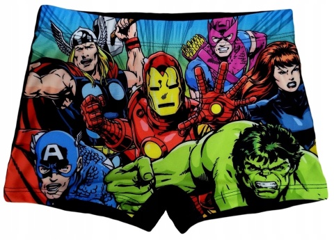 Kąpielówki AVENGERS bokserki dziecięce chłopięce majtki kąpielowe 128/134
