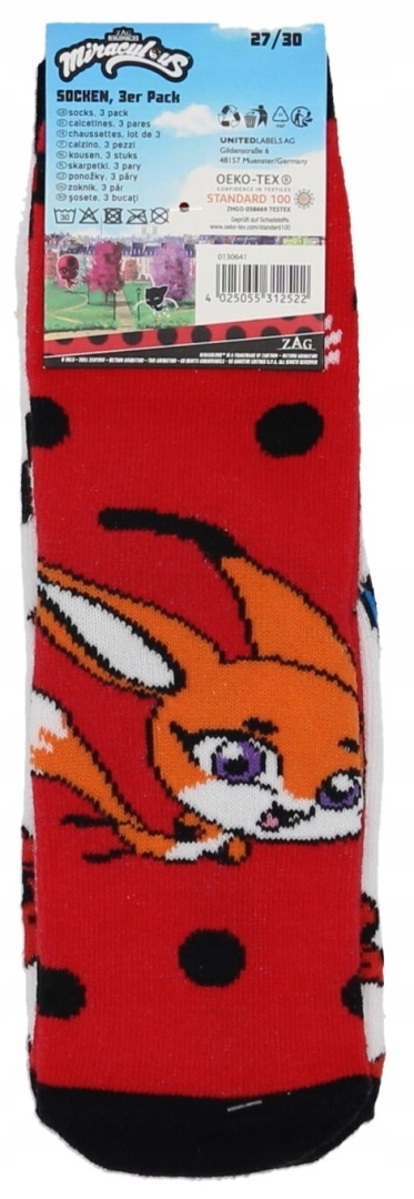 Skarpetki BIEDRONKA I CZARNY KOT skarpety dziecięce 3-pak 31/34