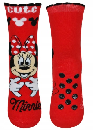 Skarpety skarpetki MYSZKA MINNIE FROTTE dziecięce ciepłe ABS 31-34