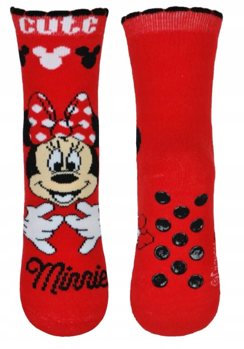 Skarpety skarpetki MYSZKA MINNIE FROTTE dziecięce ciepłe ABS 31-34