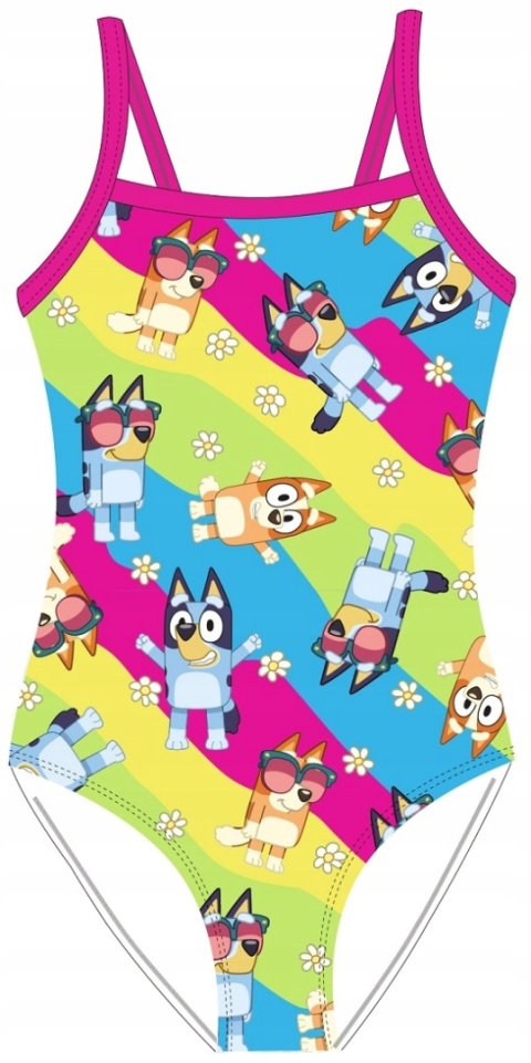 Strój kąpielowy Bluey i Bingo piesek Blue dziewczęcy jednoczęściowy 110/116