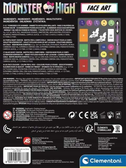 Zestaw do malowania twarzy makijażu z lusterkiem Monster High