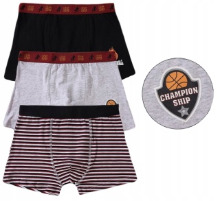 Bokserki chłopięce majtki BASKETBALL 3pak 122/128