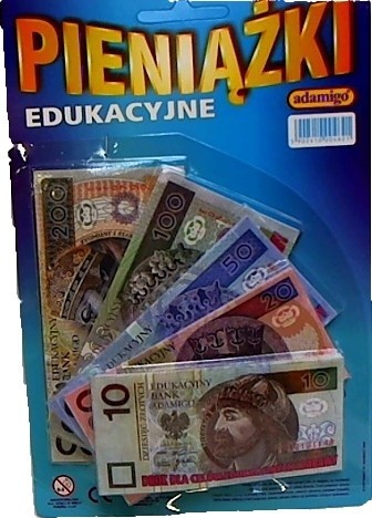 PIENIĄDZE edukacyjne złoty DO ZABAWY I NAUKI LICZENIA zabawa w sklep