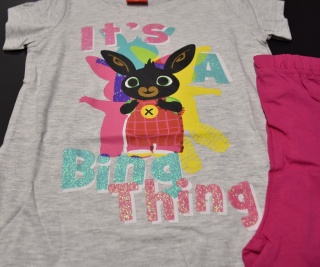 Piżama KRÓLIK BING dziecięca letnia bawełniana dziewczęca Sula brokat 110