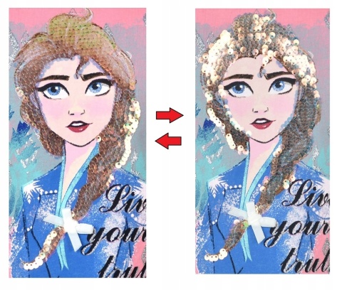 Bluzka t-shirt KRAINA LODU FROZEN cekiny 128