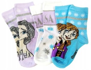 Skarpetki KRAINA LODU FROZEN skarpety dziecięce BROKAT 3-pak 31/34