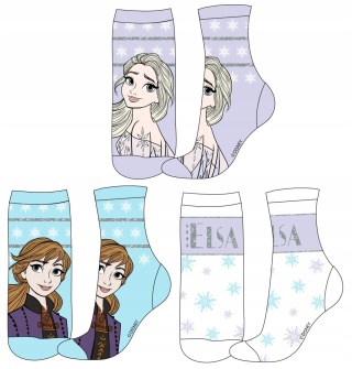 Skarpetki KRAINA LODU FROZEN skarpety dziecięce BROKAT 3-pak 31/34