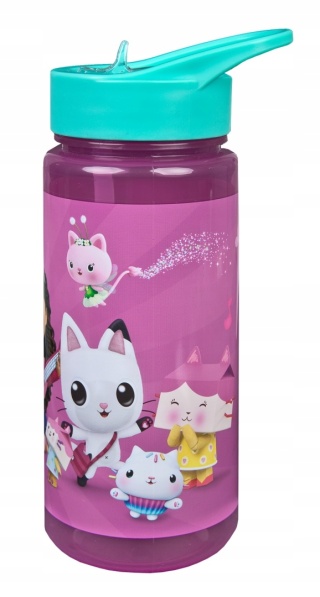 Bidon kubek ze słomką KOCI DOMEK GABI 500ml
