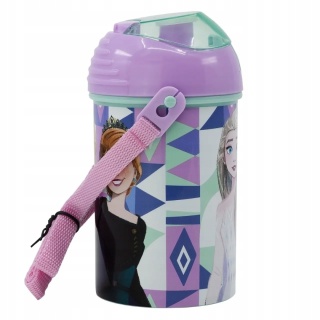 Bidon kubek ze słomką KRAINA LODU pasek 450ML