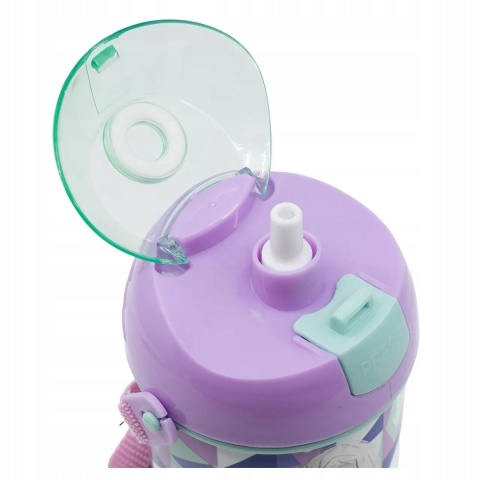 Bidon kubek ze słomką KRAINA LODU pasek 450ML