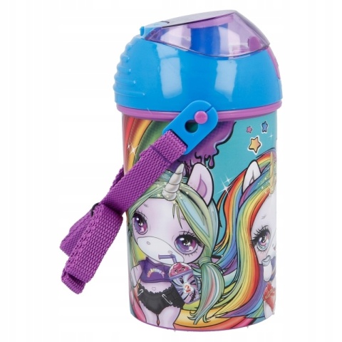 Bidon kubek ze słomką POOPSIE JEDNOROŻEC pasek 450