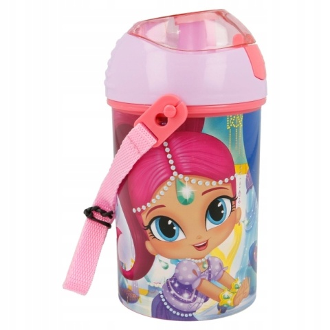 Bidon kubek ze słomką SHIMMER I SHINE pasek 450ML