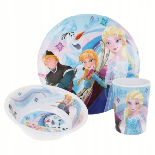 FROZEN KRAINA LODU zestaw śniadaniowy talerz miska kubek
