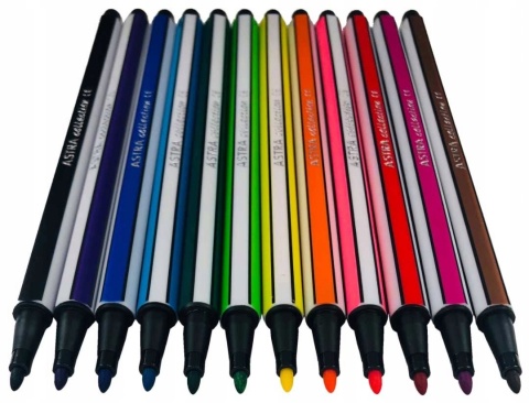 Flamastry Astra w plastikowym pudełku 12 kolorów
