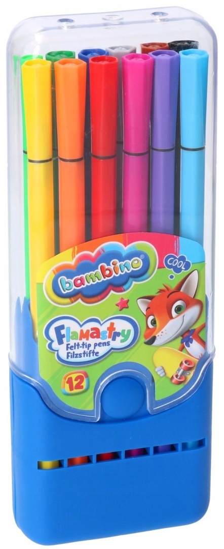 Flamastry Bambino w plastikowym pudełku 12 kolorów