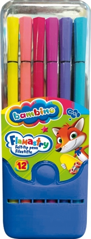 Flamastry Bambino w plastikowym pudełku 12 kolorów