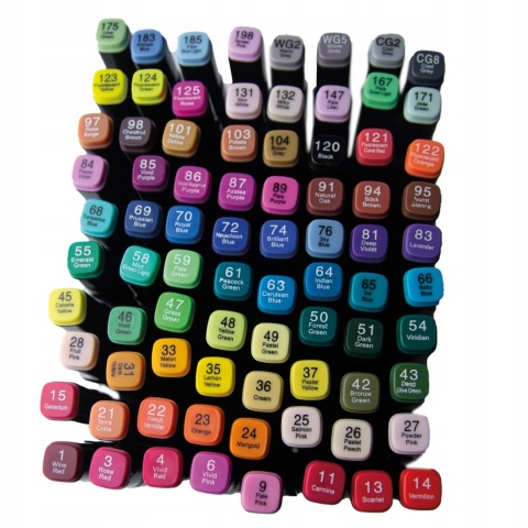 Flamastry mazaki kwadratowe Touchcool 80 kolorów w torbie