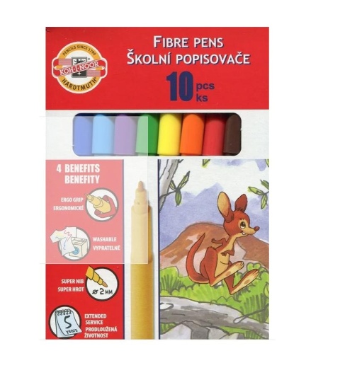 Flamastry mazaki pisaki 10 kolorów Koh-I-Noor