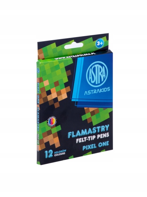 Flamastry mazaki pisaki 12 kolorów PIXEL ONE dla fanów minecraft