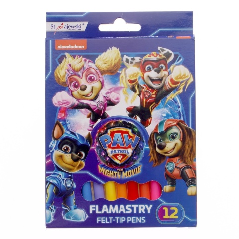Flamastry mazaki pisaki 12 kolorów PSI PATROL kosmopieski St. Majewski