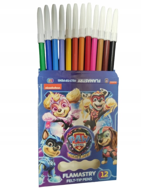 Flamastry mazaki pisaki 12 kolorów PSI PATROL kosmopieski St. Majewski