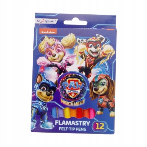 Flamastry mazaki pisaki 12 kolorów PSI PATROL kosmopieski St. Majewski