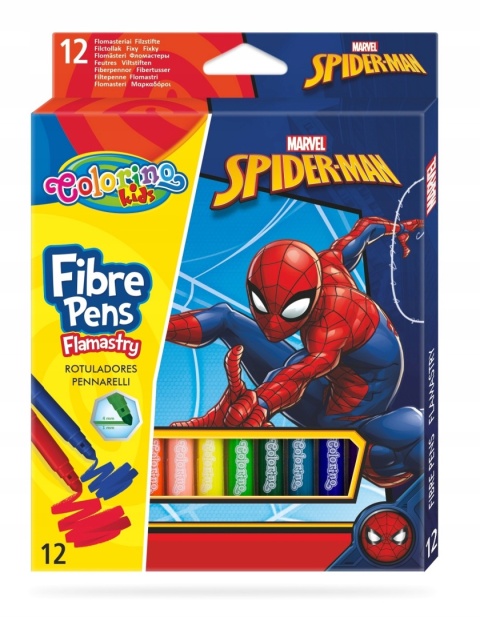 Flamastry mazaki pisaki 12 kolorów SPIDERMAN Flamastry mazaki pisaki 12 kolorów SPIDERMAN