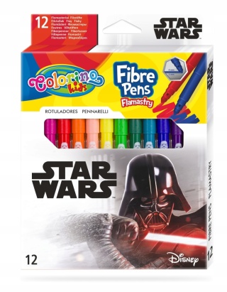 Flamastry mazaki pisaki 12 kolorów STAR WARS