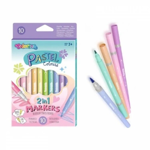 Flamastry mazaki pisaki Pastel pastelowe dwustronne 10 kol PATIO Colorino Flamastry mazaki pisaki Pastel pastelowe dwustronne 10 kol PATIO Colorino