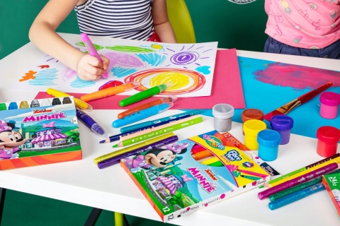 Flamastry mazaki pisaki dwustronne 10 kolorów MYSZKA MINNIE