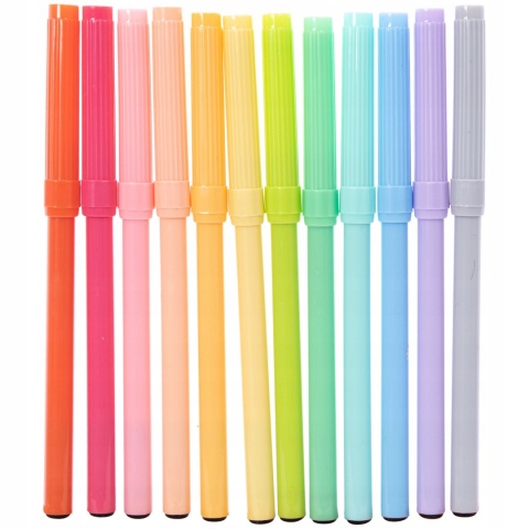 Flamastry mazaki pisaki pastelowe 12 kolorów ASTRA