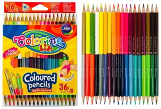 Kredki ołówkowe 36 kolorów złota srebrna fluo trójkątne Colorino 36/18