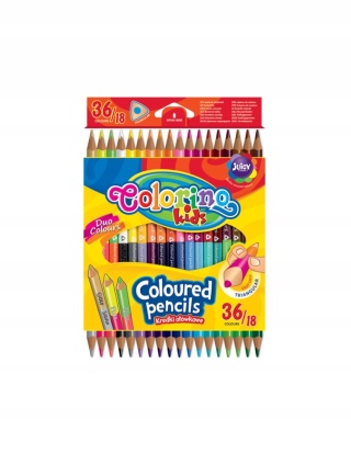 Kredki ołówkowe 36 kolorów złota srebrna fluo trójkątne Colorino 36/18
