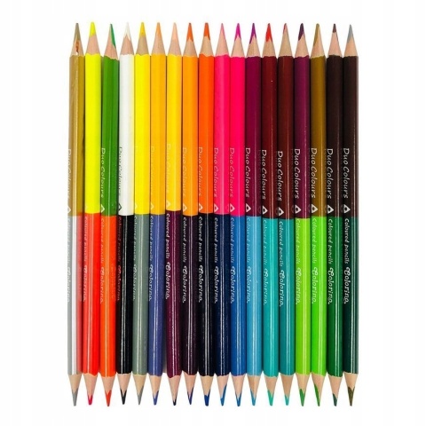 Kredki ołówkowe 36 kolorów złota srebrna fluo trójkątne Colorino 36/18