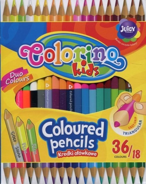 Kredki ołówkowe 36 kolorów złota srebrna fluo trójkątne Colorino 36/18