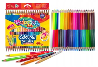 Kredki ołówkowe 48 kol dwustronne trójkatne Colorino 24/48