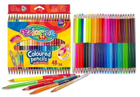 Kredki ołówkowe 48 kol dwustronne trójkatne Colorino 24/48 Kredki ołówkowe 48 kol dwustronne trójkatne Colorino 24/48
