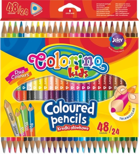 Kredki ołówkowe 48 kol dwustronne trójkatne Colorino 24/48 Kredki ołówkowe 48 kol dwustronne trójkatne Colorino 24/48