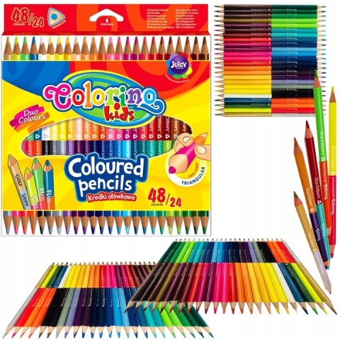 Kredki ołówkowe 48 kol dwustronne trójkatne Colorino 24/48 Kredki ołówkowe 48 kol dwustronne trójkatne Colorino 24/48
