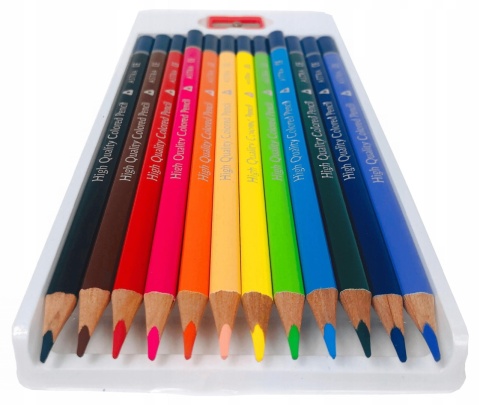 Kredki ołówkowe trójkątne 12 kol + temperówka Astra