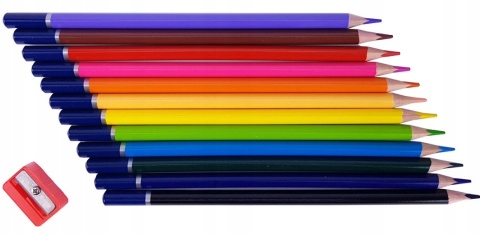 Kredki ołówkowe trójkątne 12 kol + temperówka Astra