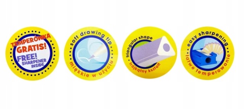 Kredki ołówkowe trójkątne 12 kol + temperówka Astra